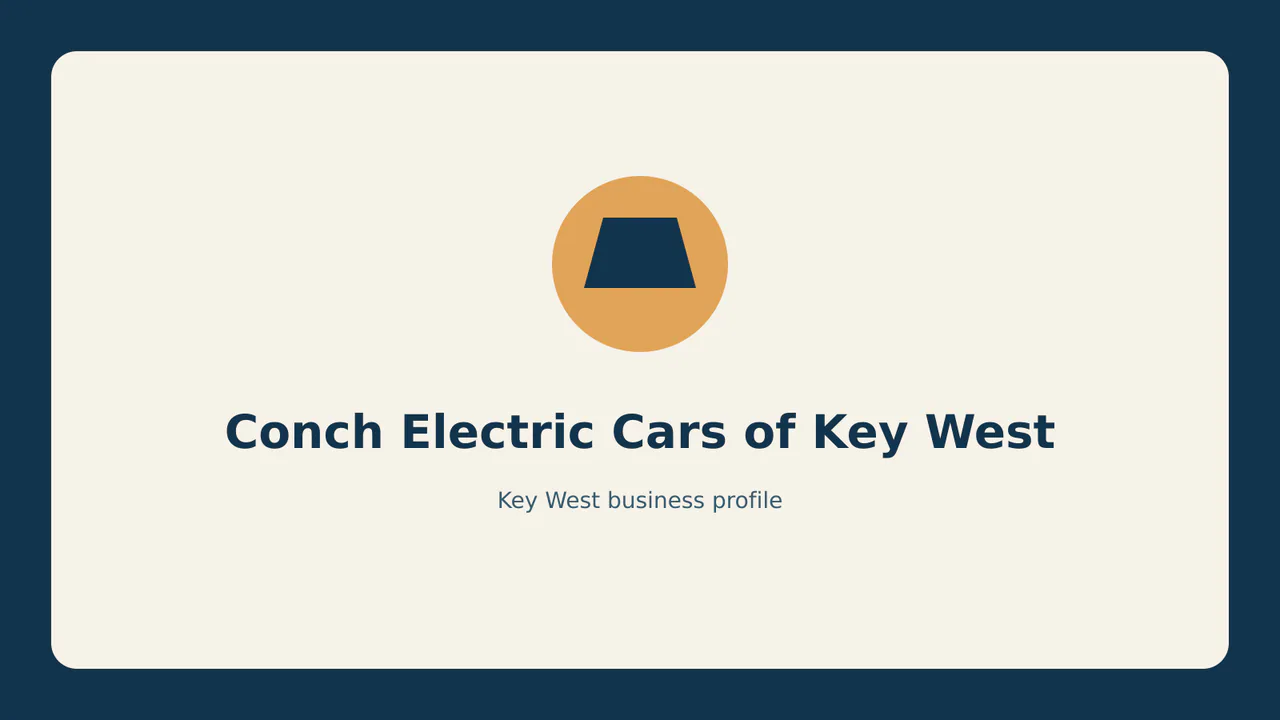 Conch Electric Cars of Key West profile identifier; RealReviews editorial text mark, not the business's official logo or a photograph.
