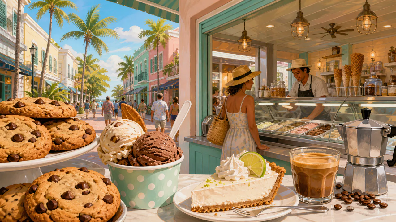 Mattheessen's Homemade profile illustration for a Key West business review guide; editorial artwork, not a photograph of the business.