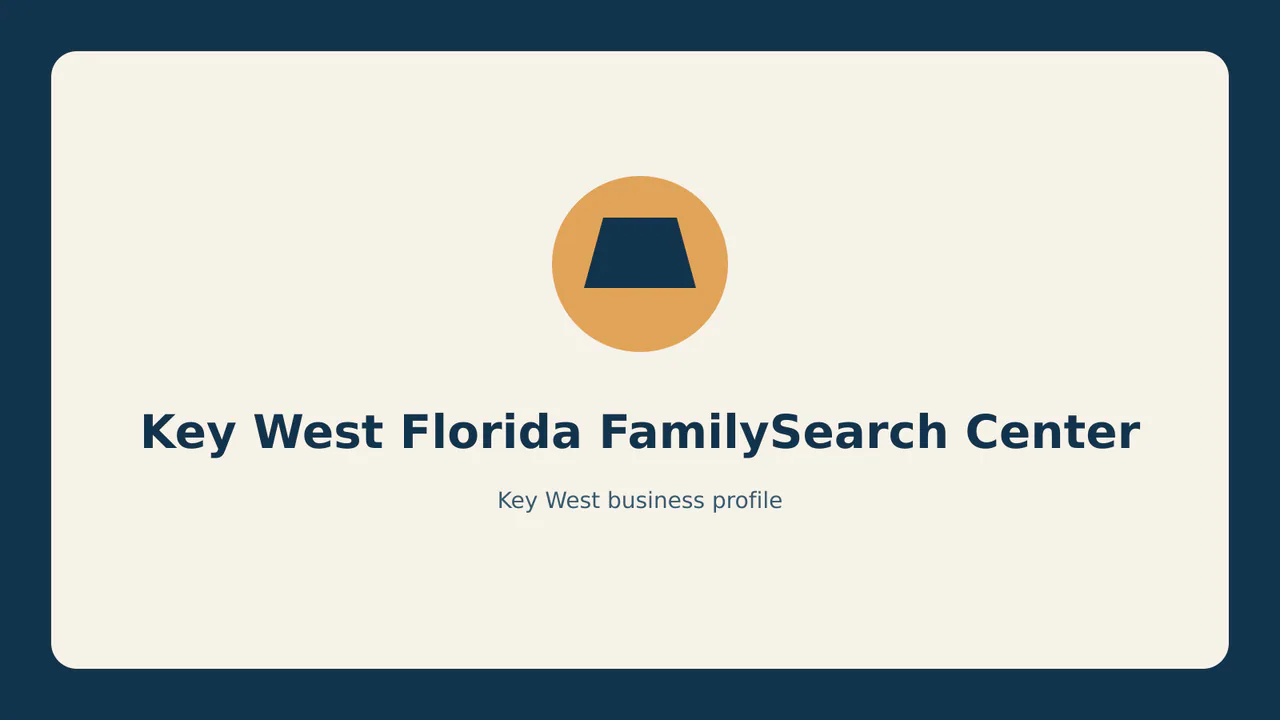 Key West Florida FamilySearch Center profile identifier; RealReviews editorial text mark, not the business's official logo or a photograph.